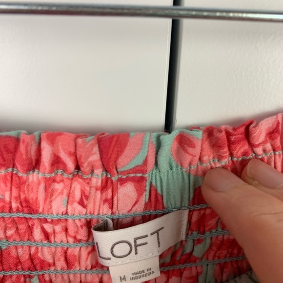 Ann Taylor LOFT MEDIUM Floral Shorts Skirt Pink Green Boho - Picture 5 of 5